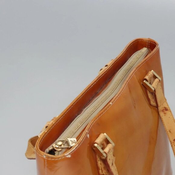 LOUIS VUITTON Monogram Vernis Houston Hand Bag Beige M91004 LV Auth BD945 - Picture 7 of 16